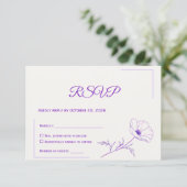 Carte de réponse de mariage | Design élégant minim (Debout devant)