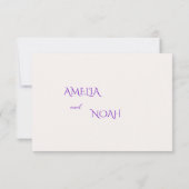 Carte de réponse de mariage | Design élégant minim (Dos)