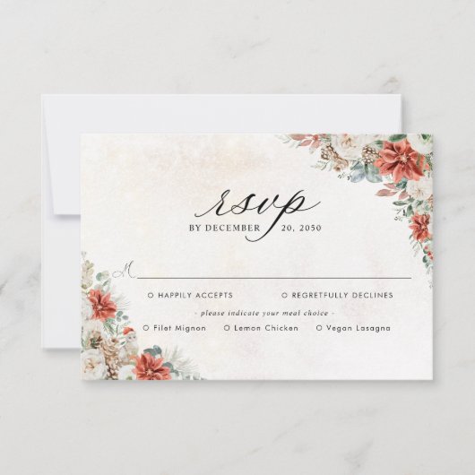 Carte de réponse de mariage d'hiver (Devant)