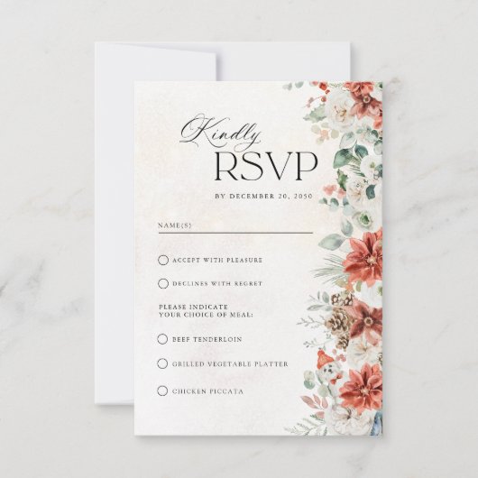 Carte de réponse de mariage d'hiver (Devant)
