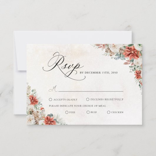 Carte de réponse de mariage d'hiver (Devant)