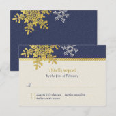 Carte de réponse de mariage d'hiver au flocon de n (Devant / Derrière)