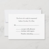 Carte de réponse de mariage d'hiver au ruban de Bo (Dos)