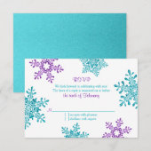 Carte de réponse de mariage d'hiver flocon de neig (Devant / Derrière)