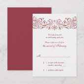Carte de réponse de mariage d'hiver flocon de neig (Devant / Derrière)