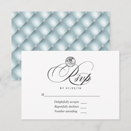 Carte de réponse de mariage diamant (Devant / Derrière)