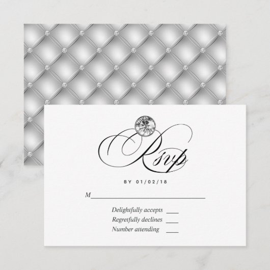 Carte de réponse de mariage diamant (Devant / Derrière)