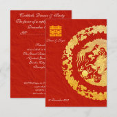 Carte de réponse de mariage double bonheur classiq (Devant / Derrière)
