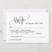 Carte de réponse de mariage écrite à la main, mini (Devant)