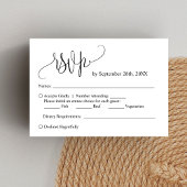 Carte de réponse de mariage écrite à la main, mini