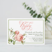 Carte de réponse de mariage écriture Chou Chiffonn (Debout devant)