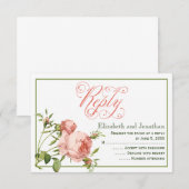 Carte de réponse de mariage écriture Chou Chiffonn (Devant / Derrière)