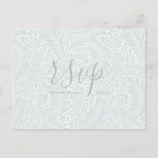 Carte de réponse de mariage | Écriture classique f (Devant)