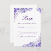 Carte de réponse de mariage éditable, Carte de rép (Devant / Derrière)