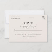 Carte de réponse de mariage éditoriale ivoire mini (Devant)