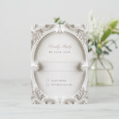 Carte de réponse de mariage Élégance Baroque (Debout devant)