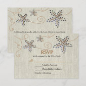 Carte de réponse de mariage Elegance Beach Starfis (Devant / Derrière)