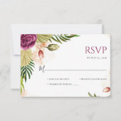 Carte de réponse de mariage Élégance Bohème Botani (Devant)
