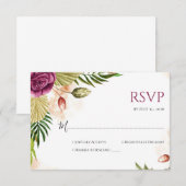 Carte de réponse de mariage Élégance Bohème Botani (Devant / Derrière)
