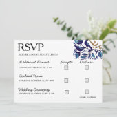 Carte de réponse de mariage Élégance Royale Dorée (Debout devant)