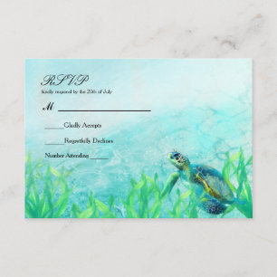 Carte de réponse de mariage élégant Art de plage o
