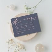 Carte de réponse de mariage Elegant Blush Bow Slat