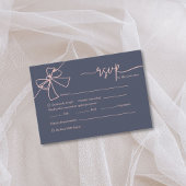Carte de réponse de mariage Elegant Blush Bow Slat