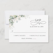Carte de réponse de mariage Élégant Eucalyptus (Devant)