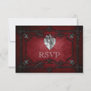 Carte de réponse de mariage élégant gothique Hallo