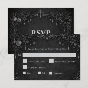 Carte de réponse de mariage élégant gothique Hallo