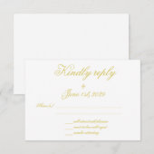 Carte de réponse de mariage Elegant Script Island (Devant / Derrière)