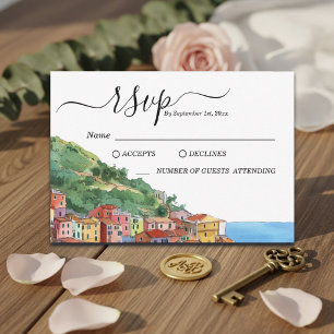 Carte de réponse de mariage élégant sur la Riviera
