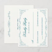 Carte de réponse de mariage élégante (Devant / Derrière)
