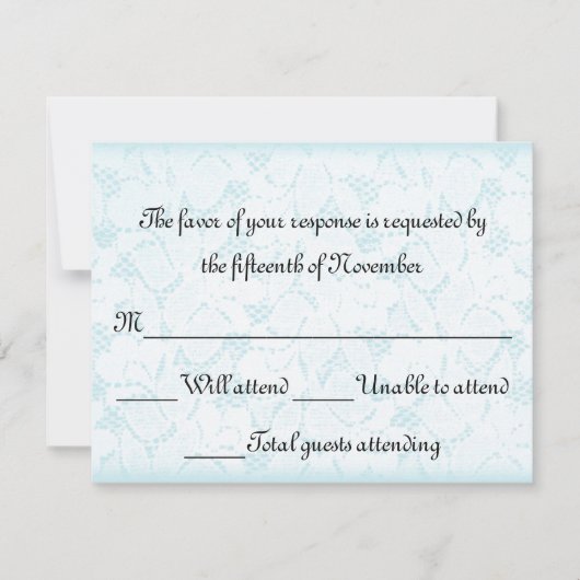 Carte de réponse de mariage élégante (Devant)