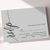 Carte de réponse de mariage élégante à calligraphi