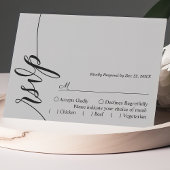 Carte de réponse de mariage élégante à calligraphi