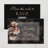 Carte de réponse de mariage élégante au rose gold  (Devant / Derrière)
