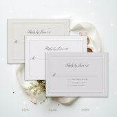 Carte de réponse de mariage élégante aux perles cl