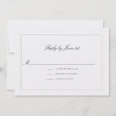 Carte de réponse de mariage élégante aux perles cl (Devant)