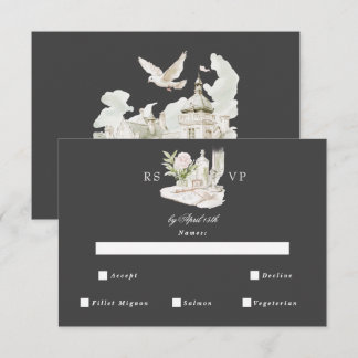 Carte de réponse de mariage élégante avec aquarell