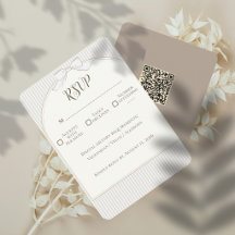 Carte de réponse de mariage élégante avec arche et