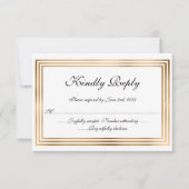 Carte de réponse de mariage élégante avec bordure (Devant)