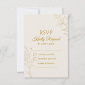Carte de réponse de mariage élégante avec code QR (Devant)