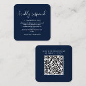 Carte de réponse de mariage élégante avec code QR (Devant / Derrière)