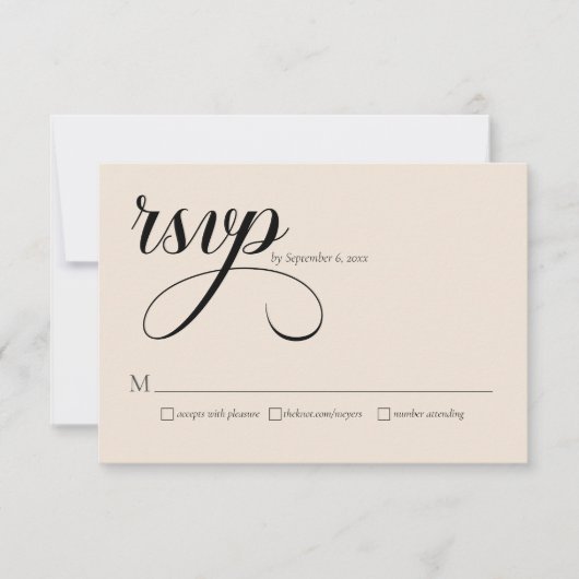 Carte de Réponse de Mariage Élégante avec Code QR (Devant)
