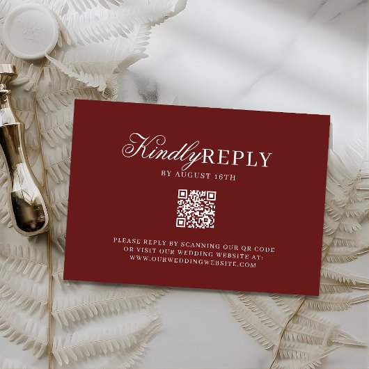 Carte de réponse de mariage élégante avec code QR