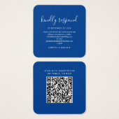 Carte de réponse de mariage élégante avec code QR (Devant & derrière)