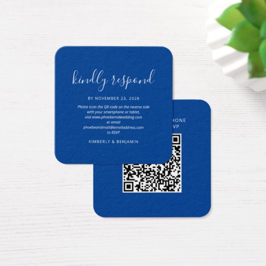 Carte de réponse de mariage élégante avec code QR (Bureau)