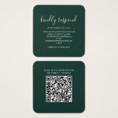 Carte de réponse de mariage élégante avec code QR (Devant & derrière)