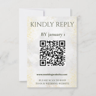 Carte de réponse de mariage élégante avec code QR